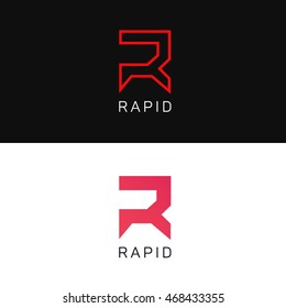 R letter logo sign vector element icon. Label brand identification.