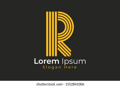 R Letter logo simple elegant flat design. creative line logo vector. abstract font and alphabet modern logo.
