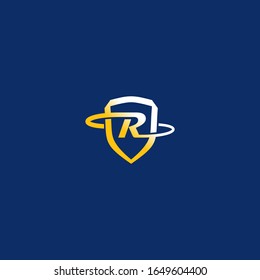 R Buchstabenraum auf Schild Emblem-Logo