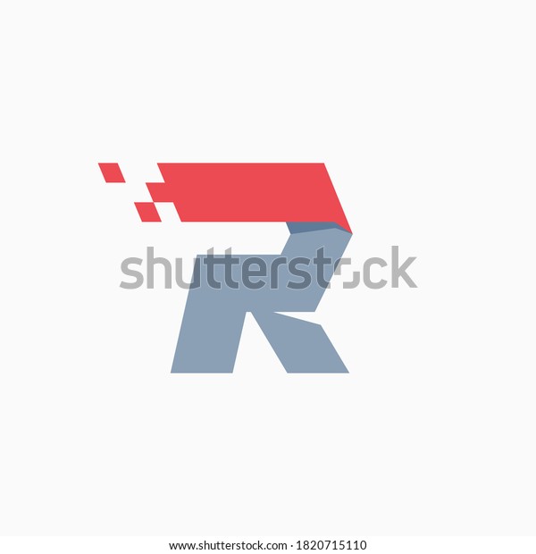 R letter logo with taxi checkered pattern line.\
Perfect for transport company advertising, sportswear sign, furious\
identity, etc.