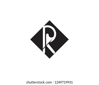 R letter logo template