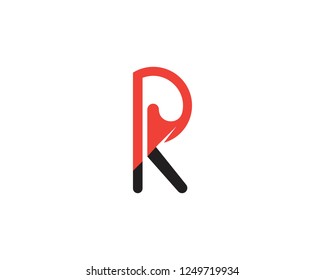 R letter logo template