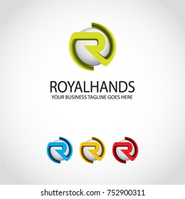 R letter logo template