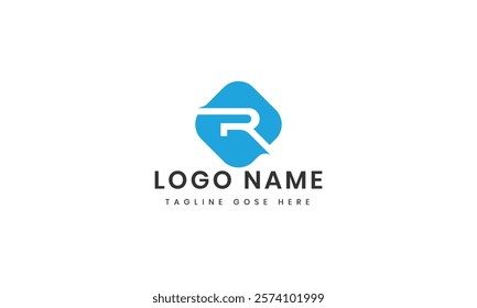 r letter logo template with abstract