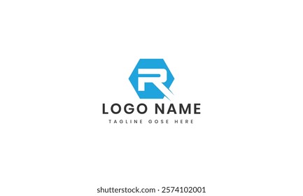 r letter logo template with abstract