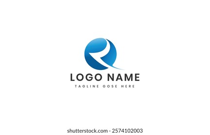 r letter logo template with abstract