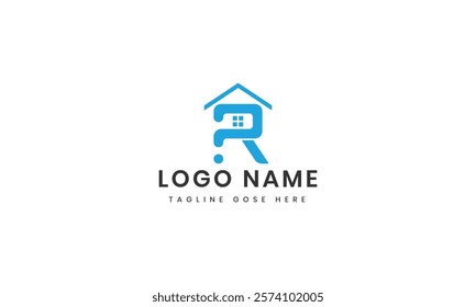 r letter logo template with abstract