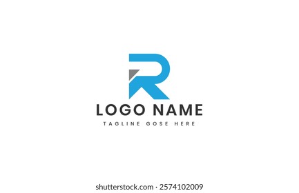 r letter logo template with abstract