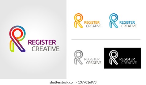 R Letter Logo Template Set