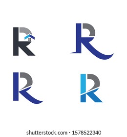 R letter logo template vector icon illustration design