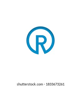 Diseño de la ilustración del icono del logotipo de la letra R 