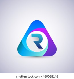 R letter logo in the triangle shape, font icon, Vector design template elements for your application or company identity.