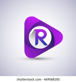 R letter logo in the triangle shape, font icon, Vector design template elements for your application or company identity.