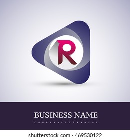 R letter logo in the triangle shape, font icon, Vector design template elements for your application or company identity.