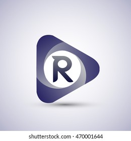 R letter logo in the triangle shape, font icon, Vector design template elements for your application or company identity.