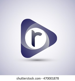 R letter logo in the triangle shape, font icon, Vector design template elements for your application or company identity.