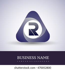 R letter logo in the triangle shape, font icon, Vector design template elements for your application or company identity.