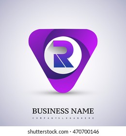 R letter logo in the triangle shape, font icon, Vector design template elements for your application or company identity.