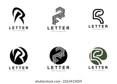 Logotipo de letra R, símbolo de alfabeto vectorial, diseño de logotipos de marca con letra inicial