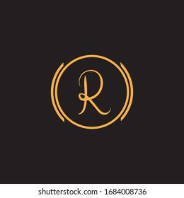 R letter logo vector design on black color background.R letter logo creative design.R