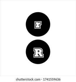 R-Buchstaben Logo-Vektordesign mit kleinem Großbuchstaben