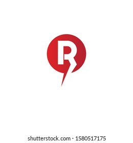 R letter logo and vector  icon design template element