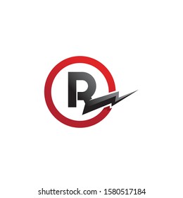 R letter logo and vector  icon design template element