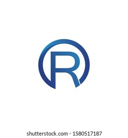 R letter logo and vector  icon design template element