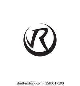 R letter logo and vector  icon design template element