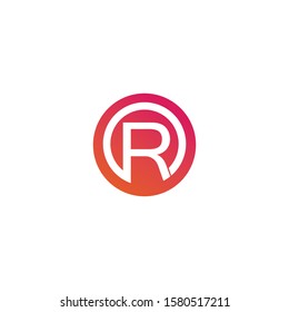 R letter logo and vector  icon design template element