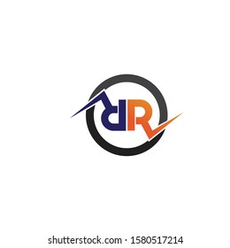 R letter logo and vector  icon design template element