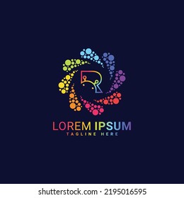Diseño de ilustración vectorial de logotipo de letra R