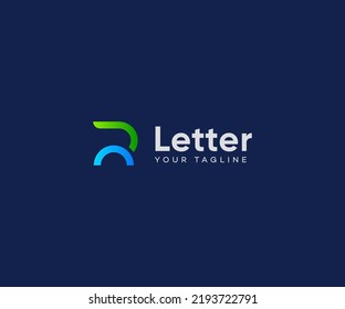 Plantilla de vectores con logotipo R Símbolo de monograma abstracto