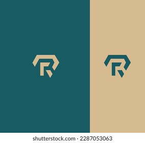 Plantilla de vectores con logotipo R Símbolo de monograma abstracto 