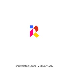 Plantilla de vectores con logotipo R Símbolo de monograma abstracto 