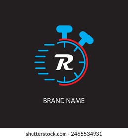 R letter logo vector Unique attractive creative modern initial design white color on black color background R letter logo icon design
