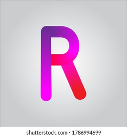 R letter logo with white gradient background.Nice colorful letter icon.