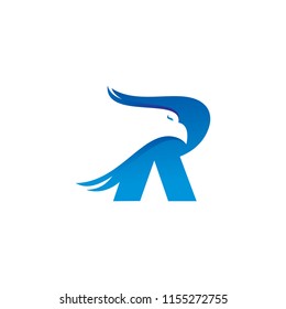 r Letter Logo with wings Template vector icon illustration