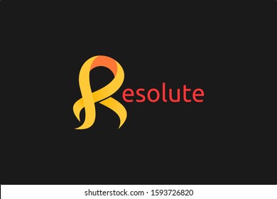 r letter logo. yellow letter logo.