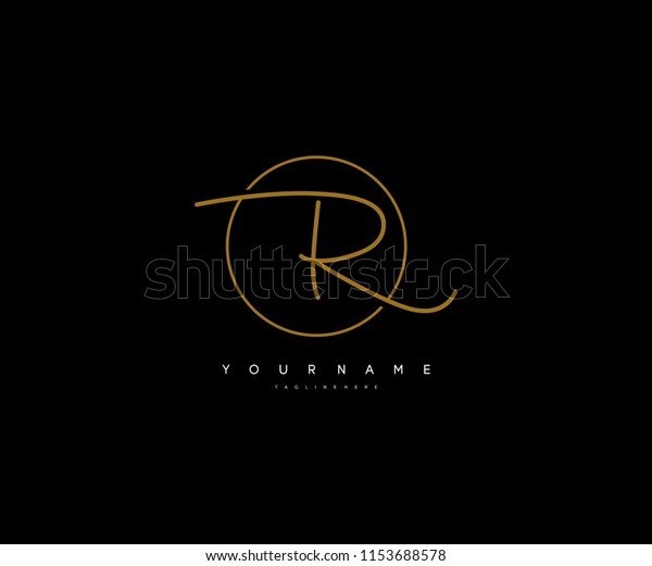 R Letter Logotype Manual Elegant Minimalist Stock Vector Royalty Free