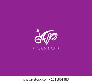 R Letter Lowercase with Modern Linear Feminine Floral Leaf Logo