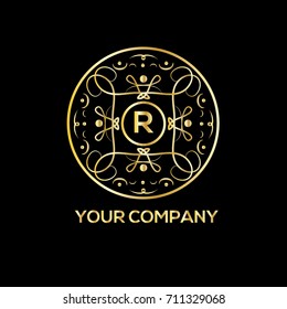R letter luxury monogram. Boutique, hotel or restaurant logo template