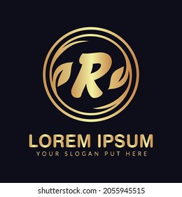 R letter luxury and monogram logo design template vector