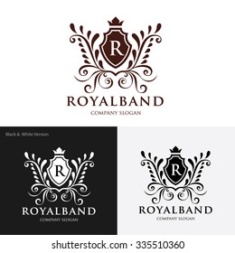 R letter Luxury Royal Brand Hotel Logo Template