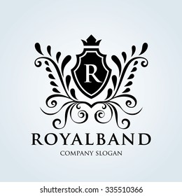 R letter Luxury Royal Brand Logo Template