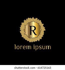 R letter luxury vector logo design template for boutique, restaurant, hotel