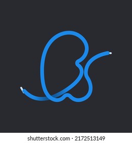 R letter made shoelace. Vector isolated font for app logo, sport design, creative template and more