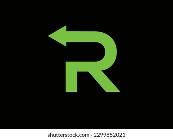 R letter mark with arrow vector icon. new modern and creative R logo design