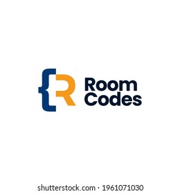 r letter mark code logo vector icon illustration
