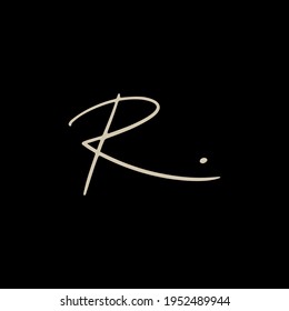 r letter mark signature handwriting logo vector icon illustration
